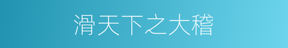 滑天下之大稽的意思