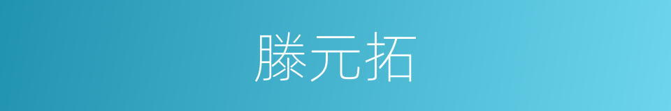 滕元拓的同义词