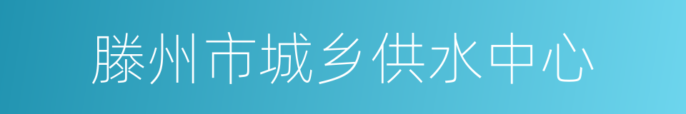 滕州市城乡供水中心的同义词