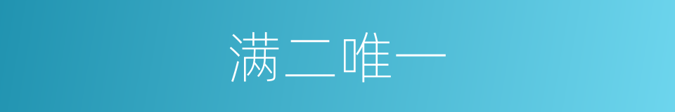 满二唯一的同义词