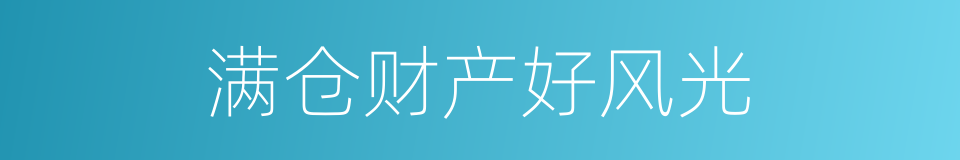 满仓财产好风光的同义词