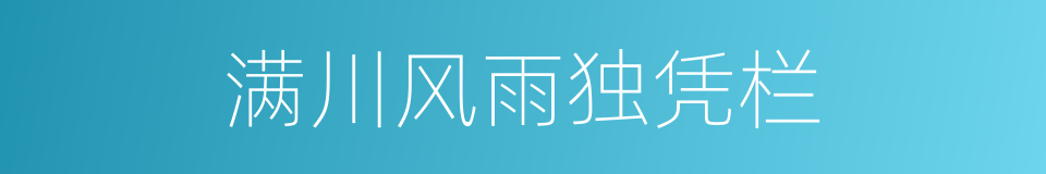 满川风雨独凭栏的同义词