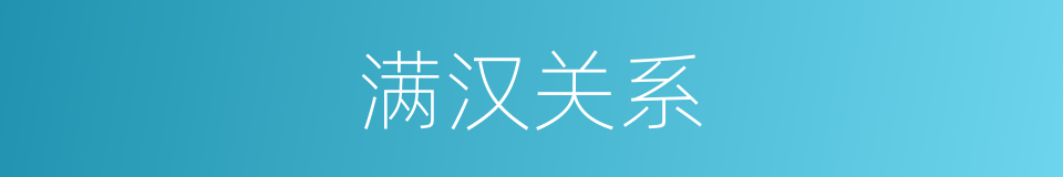 满汉关系的同义词