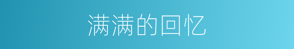 满满的回忆的同义词