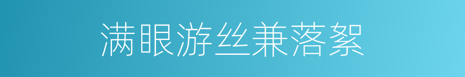 满眼游丝兼落絮的同义词