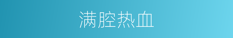满腔热血的意思