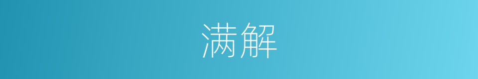 满解的同义词