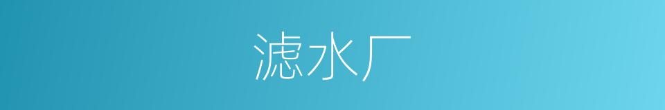 滤水厂的同义词