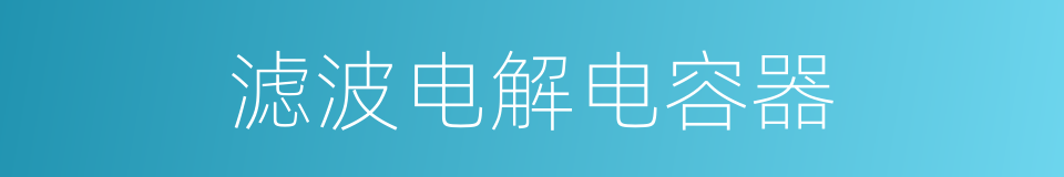 滤波电解电容器的同义词