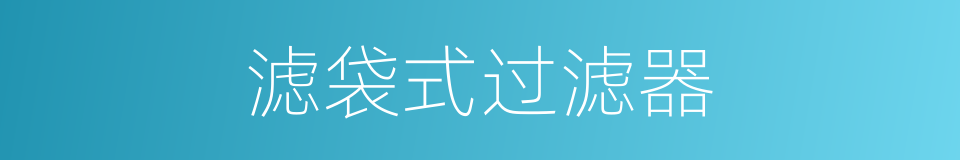 滤袋式过滤器的同义词