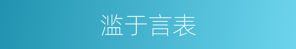 滥于言表的意思