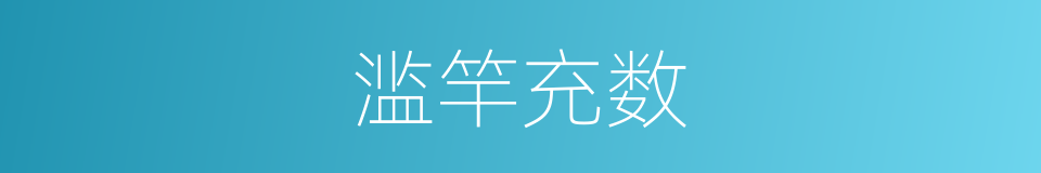 滥竿充数的同义词