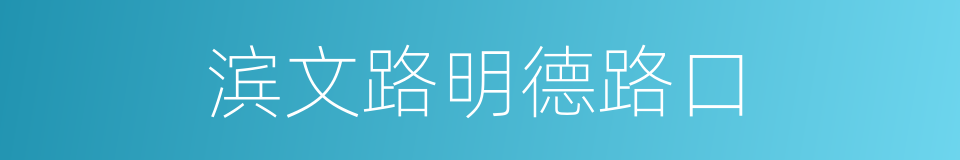 滨文路明德路口的同义词