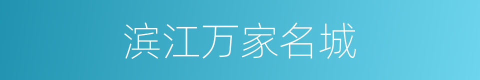 滨江万家名城的同义词