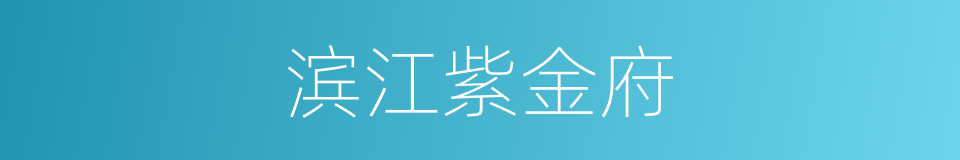 滨江紫金府的同义词