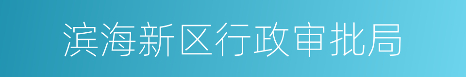 滨海新区行政审批局的同义词