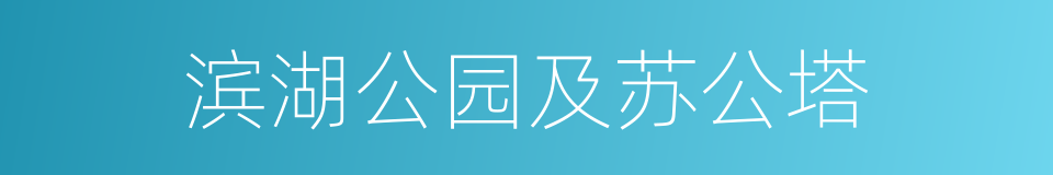 滨湖公园及苏公塔的同义词