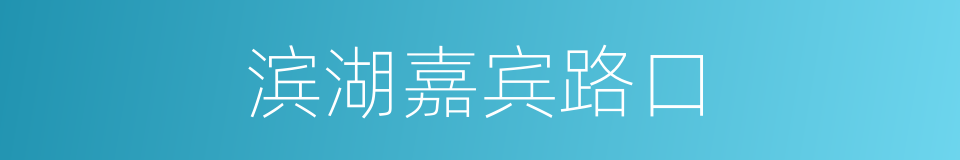 滨湖嘉宾路口的同义词