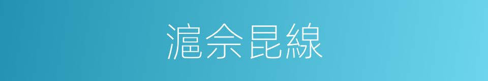 滬佘昆線的同義詞