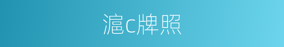 滬c牌照的同義詞