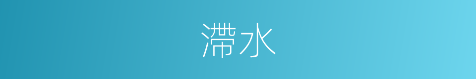滯水的意思