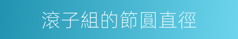 滾子組的節圓直徑的同義詞