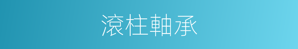 滾柱軸承的意思