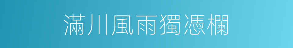 滿川風雨獨憑欄的同義詞