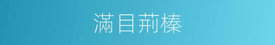 滿目荊榛的意思