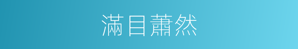 滿目蕭然的意思