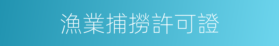 漁業捕撈許可證的同義詞