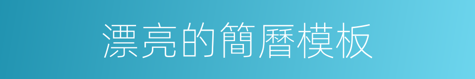 漂亮的簡曆模板的同義詞