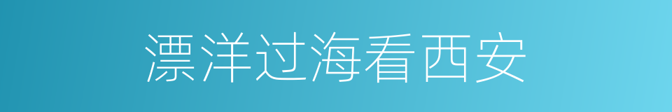 漂洋过海看西安的同义词