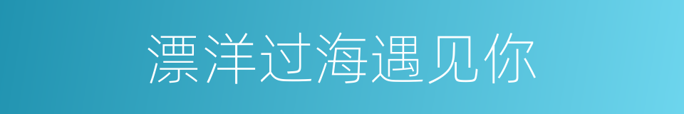 漂洋过海遇见你的同义词