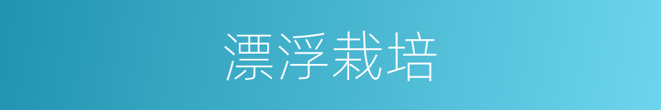漂浮栽培的同义词