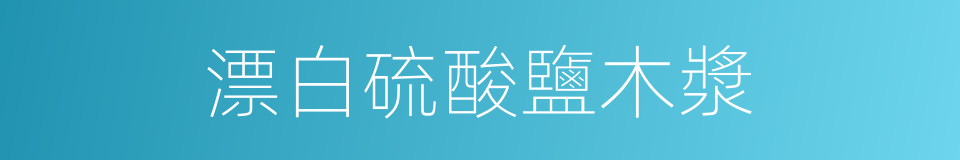 漂白硫酸鹽木漿的同義詞