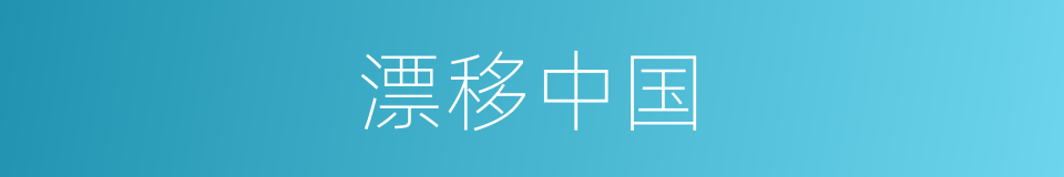 漂移中国的同义词