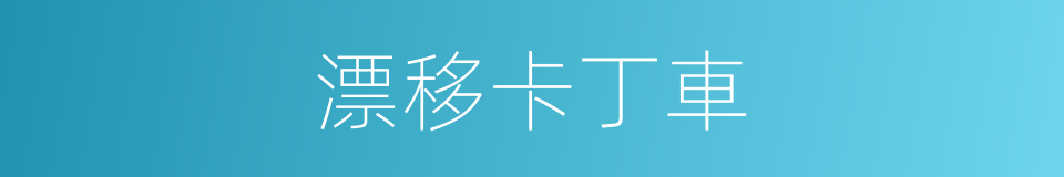 漂移卡丁車的同義詞