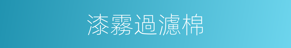 漆霧過濾棉的同義詞