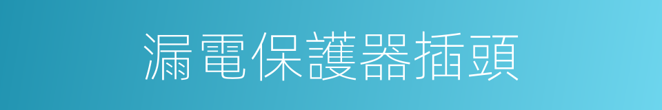 漏電保護器插頭的同義詞
