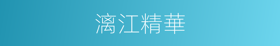 漓江精華的同義詞