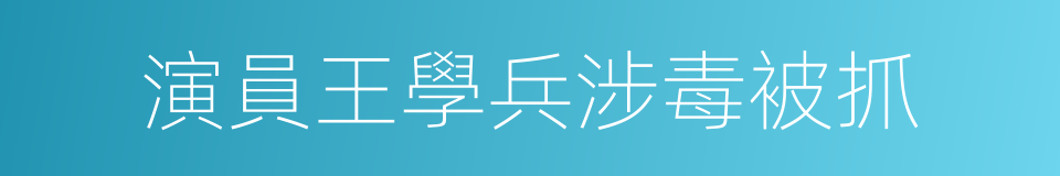 演員王學兵涉毒被抓的同義詞