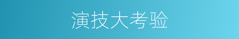 演技大考验的同义词