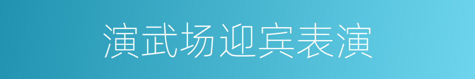 演武场迎宾表演的同义词