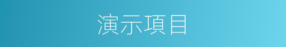 演示項目的同義詞