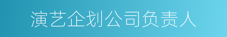 演艺企划公司负责人的同义词