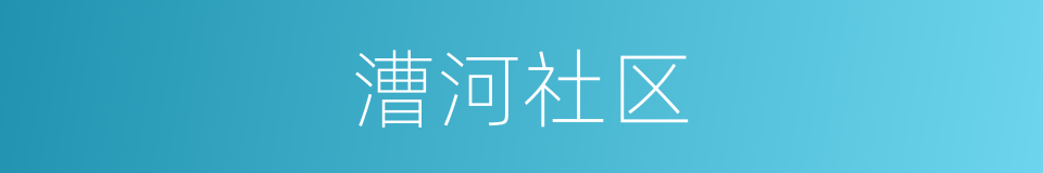 漕河社区的同义词