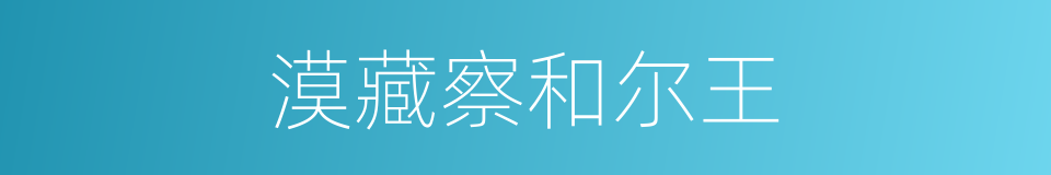 漠藏察和尔王的同义词