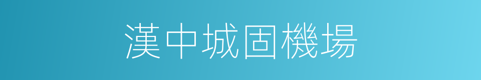 漢中城固機場的同義詞
