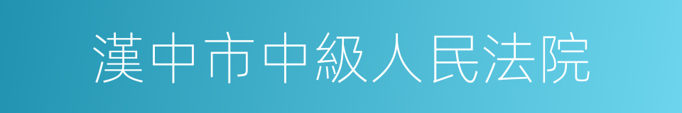 漢中市中級人民法院的同義詞